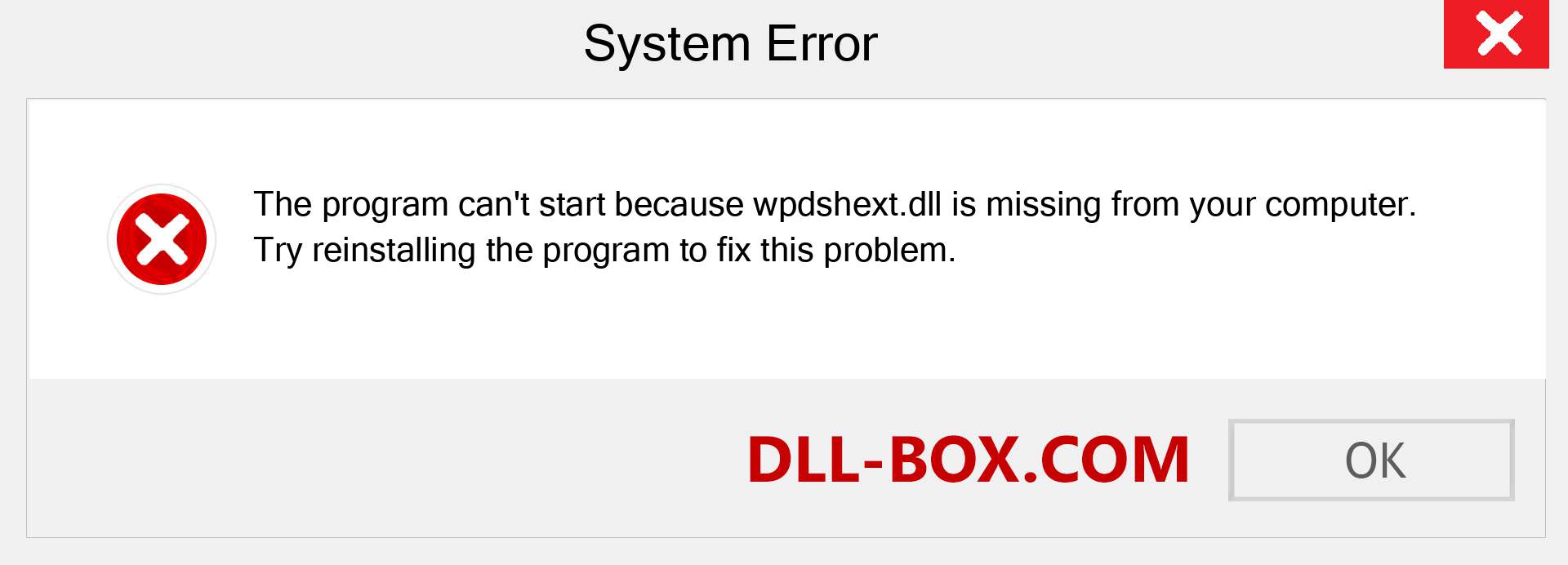  wpdshext.dll file is missing?. Download for Windows 7, 8, 10 - Fix  wpdshext dll Missing Error on Windows, photos, images
