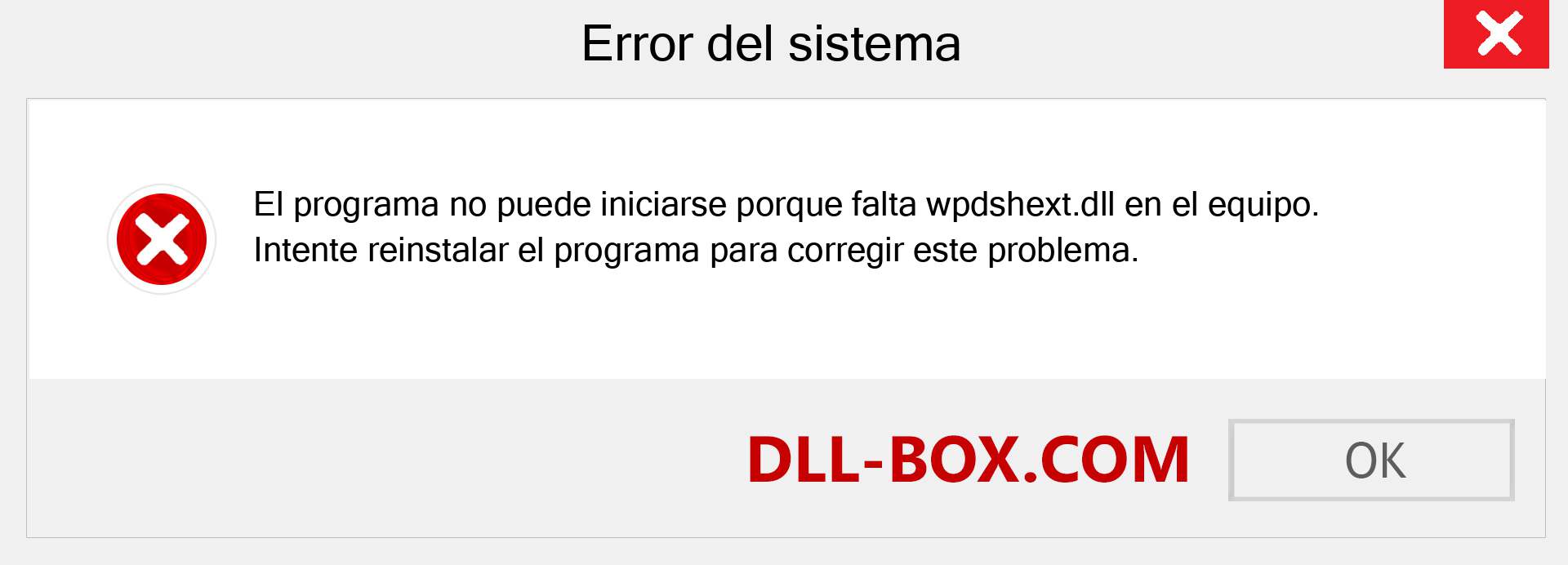 ¿Falta el archivo wpdshext.dll ?. Descargar para Windows 7, 8, 10 - Corregir wpdshext dll Missing Error en Windows, fotos, imágenes